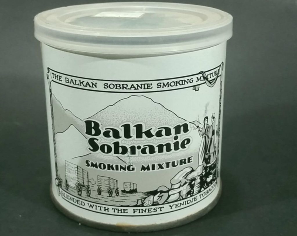 Indulge in the enticing packaging of a Balkan tobacco product